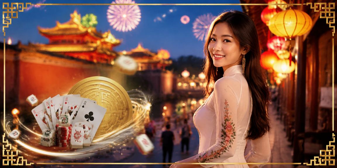 Khung cảnh giải trí bài bạc tại chợ đêm Huế